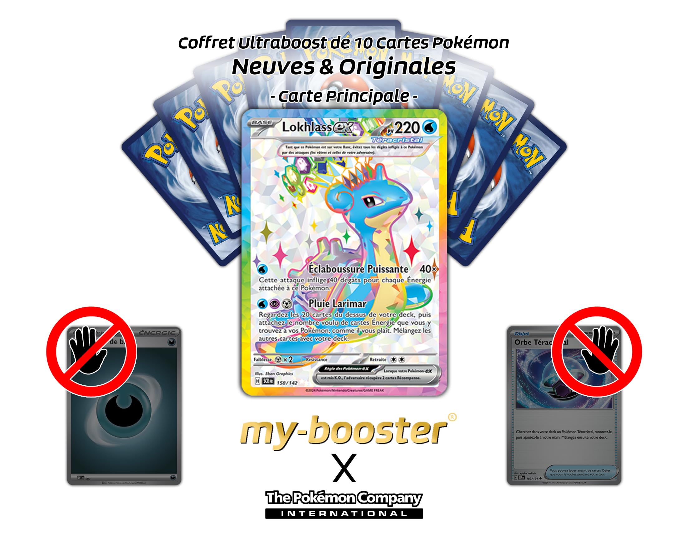 my-booster Lokhlass ex (Lapras ex) 158/142 Full Art Teracristal Secreto X Écarlate et Violet 7 Couronne Stellaire - Box di 10 carte Pokémon Francese