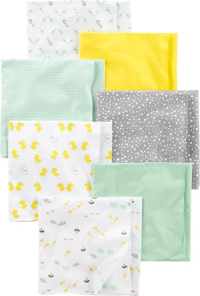 Simple Joys by Carter's Unisex Babies' Flannel Receiving Blankets, Pack of 7