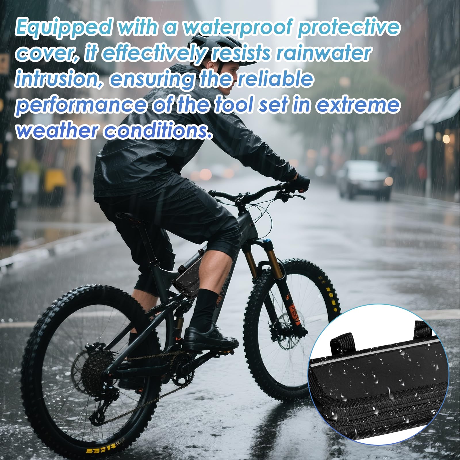 Kit di attrezzi per la riparazione della bicicletta Oziral da 34 pezzi, set multiuso 16 in 1 con custodia impermeabile, mini pompa, contiene tutti gli accessori necessari per la bicicletta.