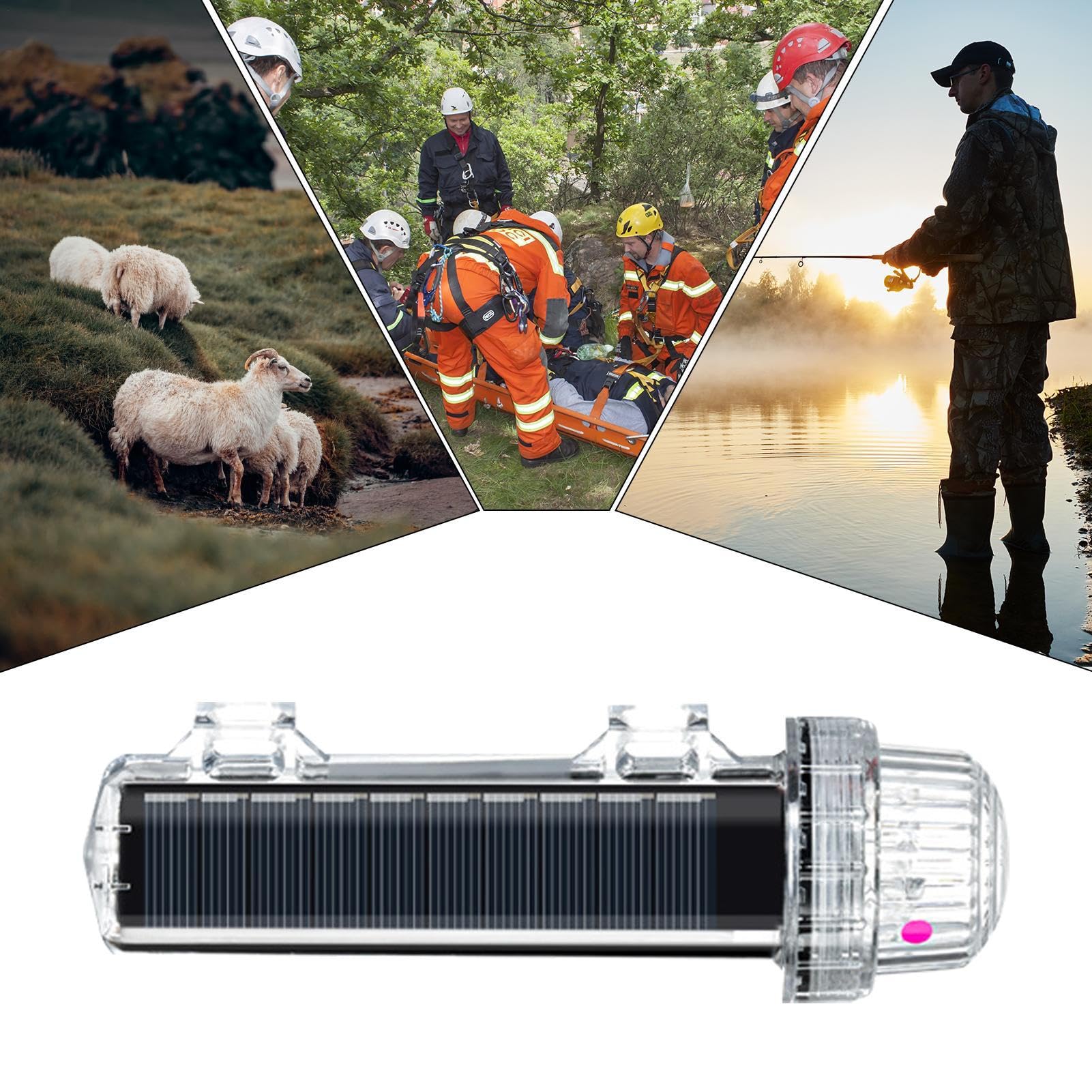 Signal lumineux marin – Lampe de pêche de nuit à énergie solaire | Lumière de détection intelligente étanche pour quai de construction