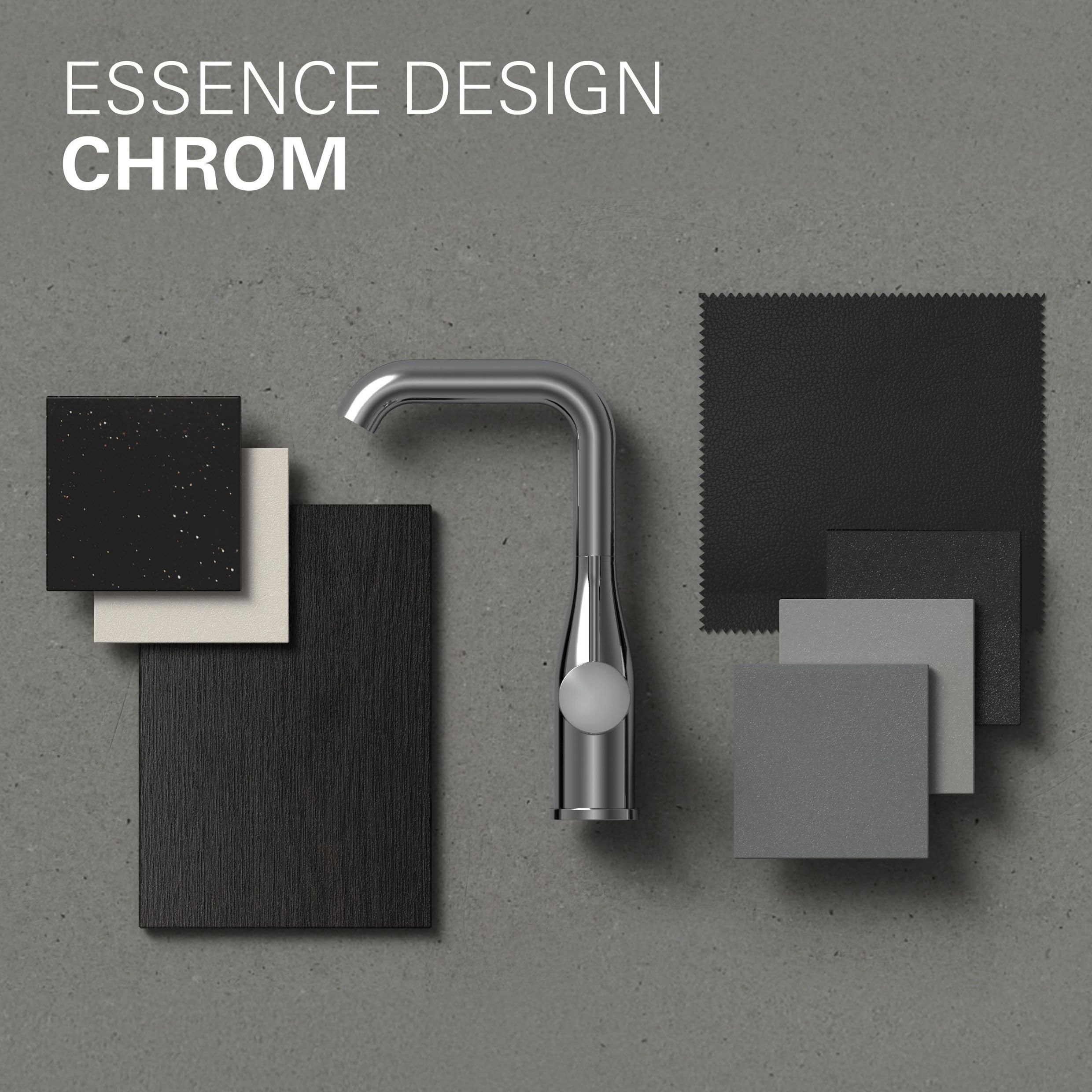 GROHE Essence, Waschtischarmatur, wassersparend (Wasserhahn für das Bad, 19cm hoch, Badarmatur mit langlebiger Oberfläche, einfache Installation am Waschbecken), chrom, 23463001