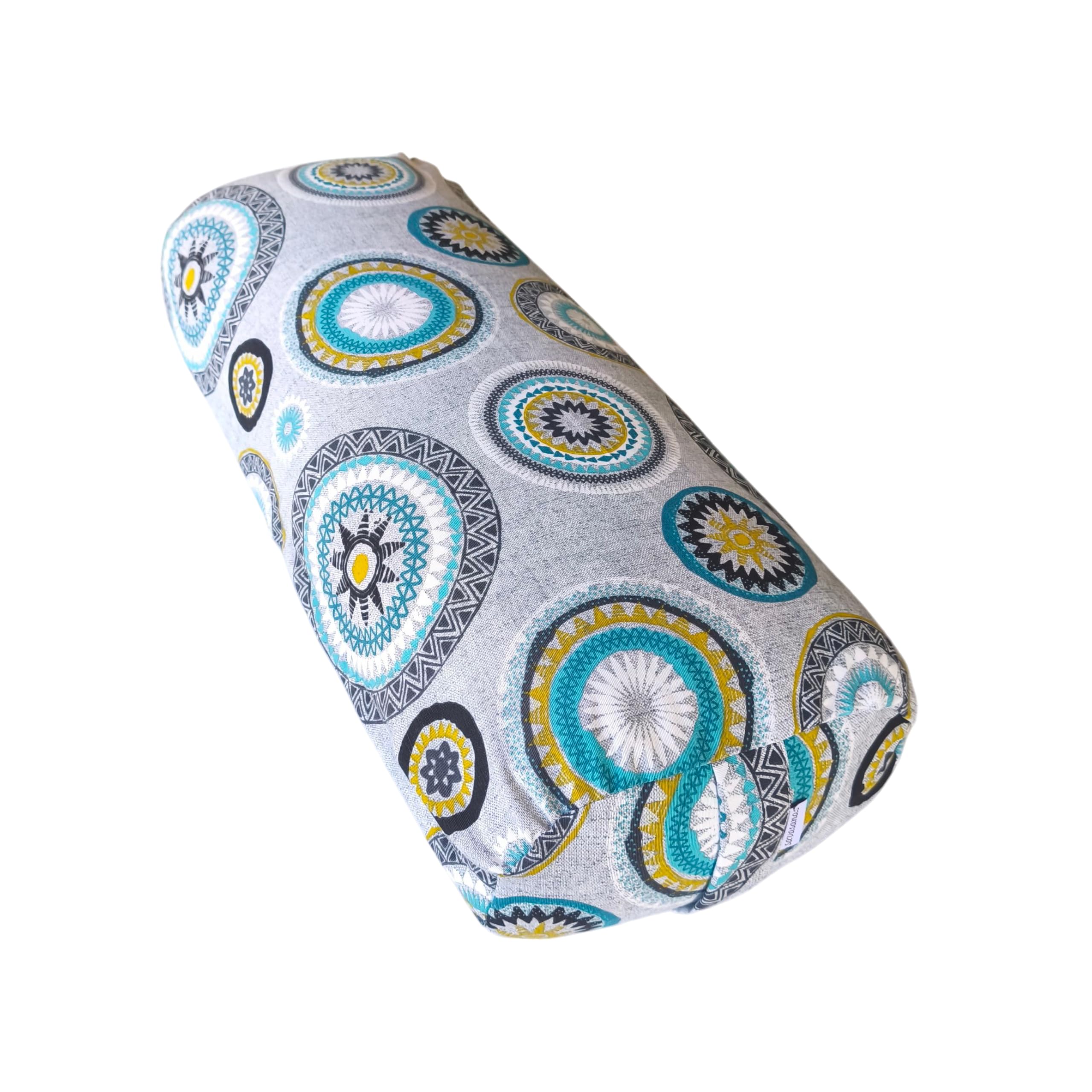 Bolster rectangulaire pour Yoga Corfu, Coussin de Yoga, Yoga Accessoires, Housse Amovible Lavable, Rembourrage Fait à partir de Balle d'épeautre Bio, poignée de Transport, 62x26x15cm