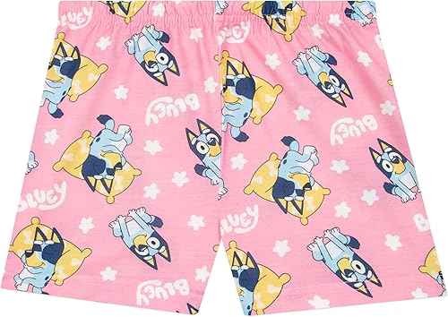Bluey Pajamas | Night Night Girls Short Pajama Set | Girls Pajamas For Summer | Pink(Short Sleeve,3)