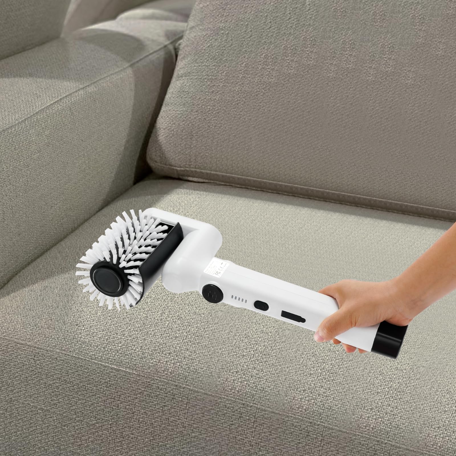 Cepillo de limpieza eléctrico con 4 cabezales versátiles y mango telescópico, 2 opciones de velocidad, resistente al agua para baño, cocina, coche, suelo