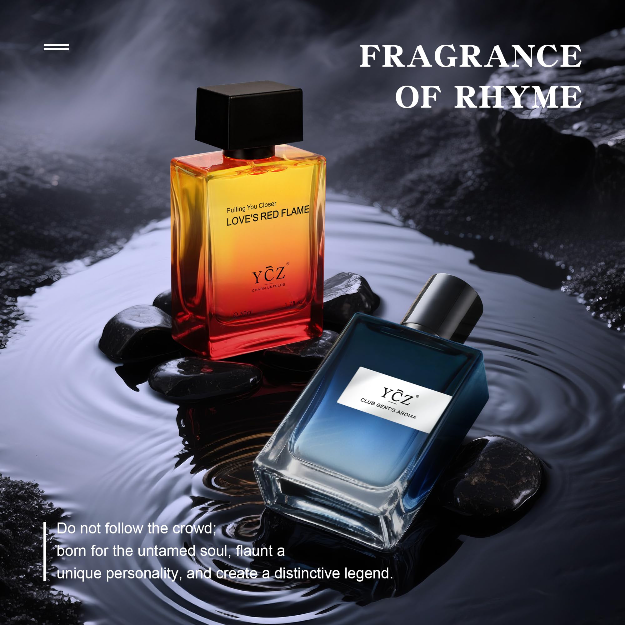 Ycz Herren Parfüm Set, 2 x 50 ml Langanhaltendes Eau de Parfum, Aromatisch-holziger & Würzig-holziger Duft enthalten, Ideales Herrenparfüm für jeden Tag und besondere Anlässe