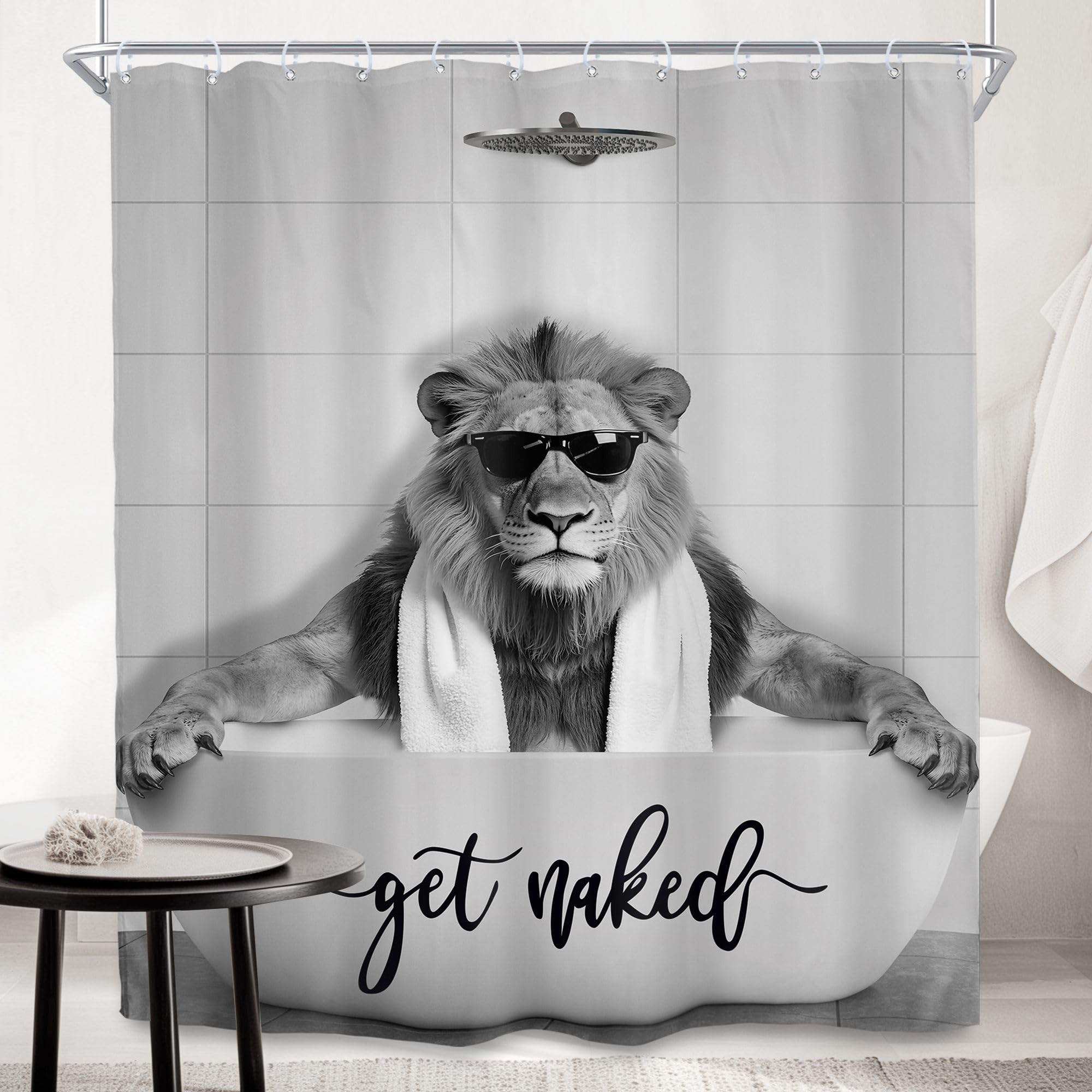Funny Highland Cow Shower Curtain Set - Western Bathroom Decor -10