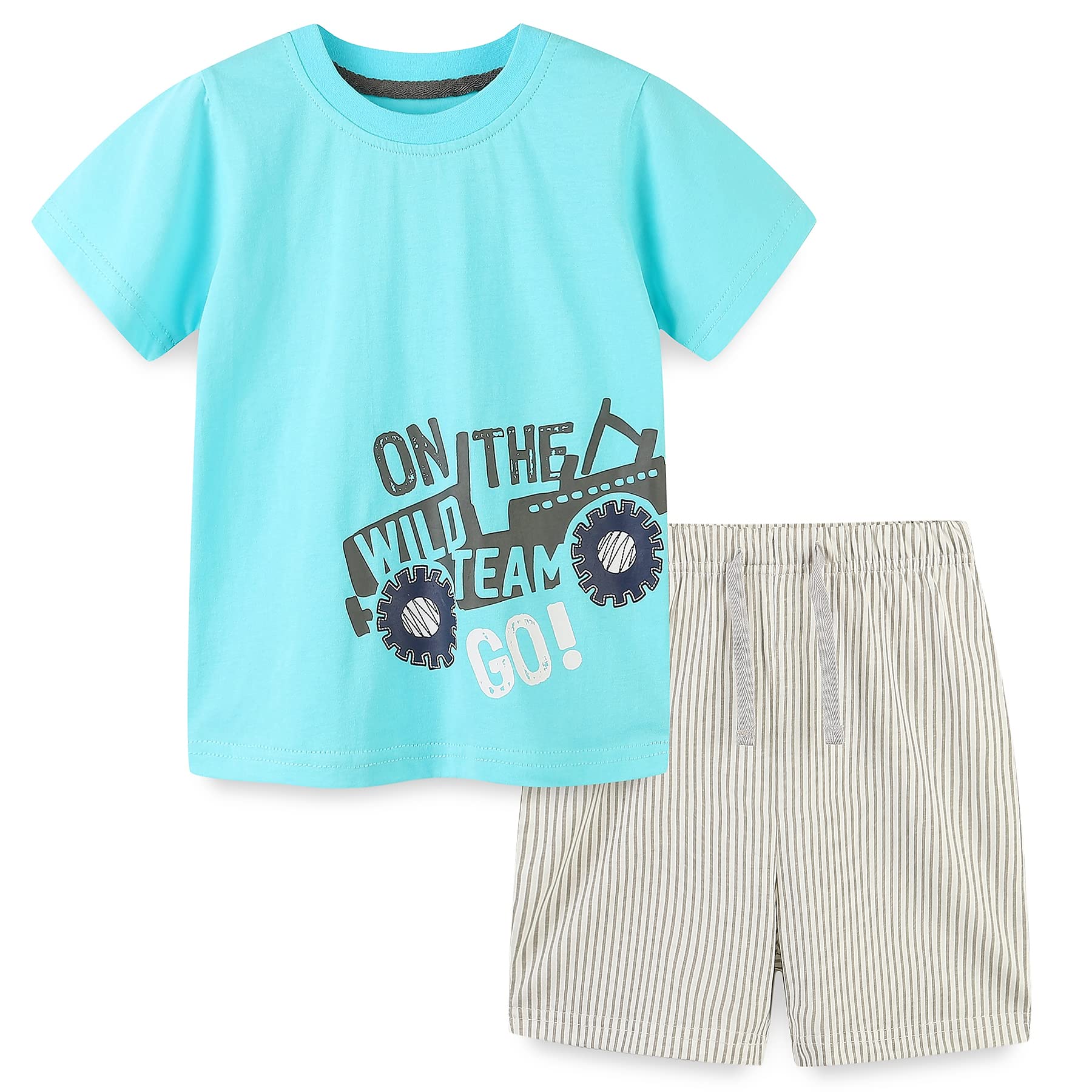 Funnymore Baby Toddler Boy's Cotton Short Sleeve Tshirt and Short Set