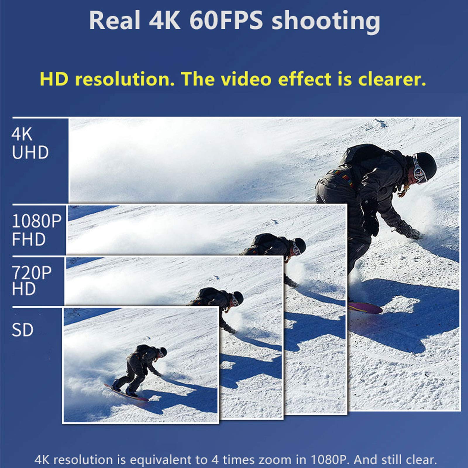 HD Fotocamere Digitali con Zoom 8x, 4K 2.0" Schermo 12MP Macchina Fotografica Subacquea 30M Videocamera Impermeabile Action Camera, Telecomando Senza Fili,Rosa