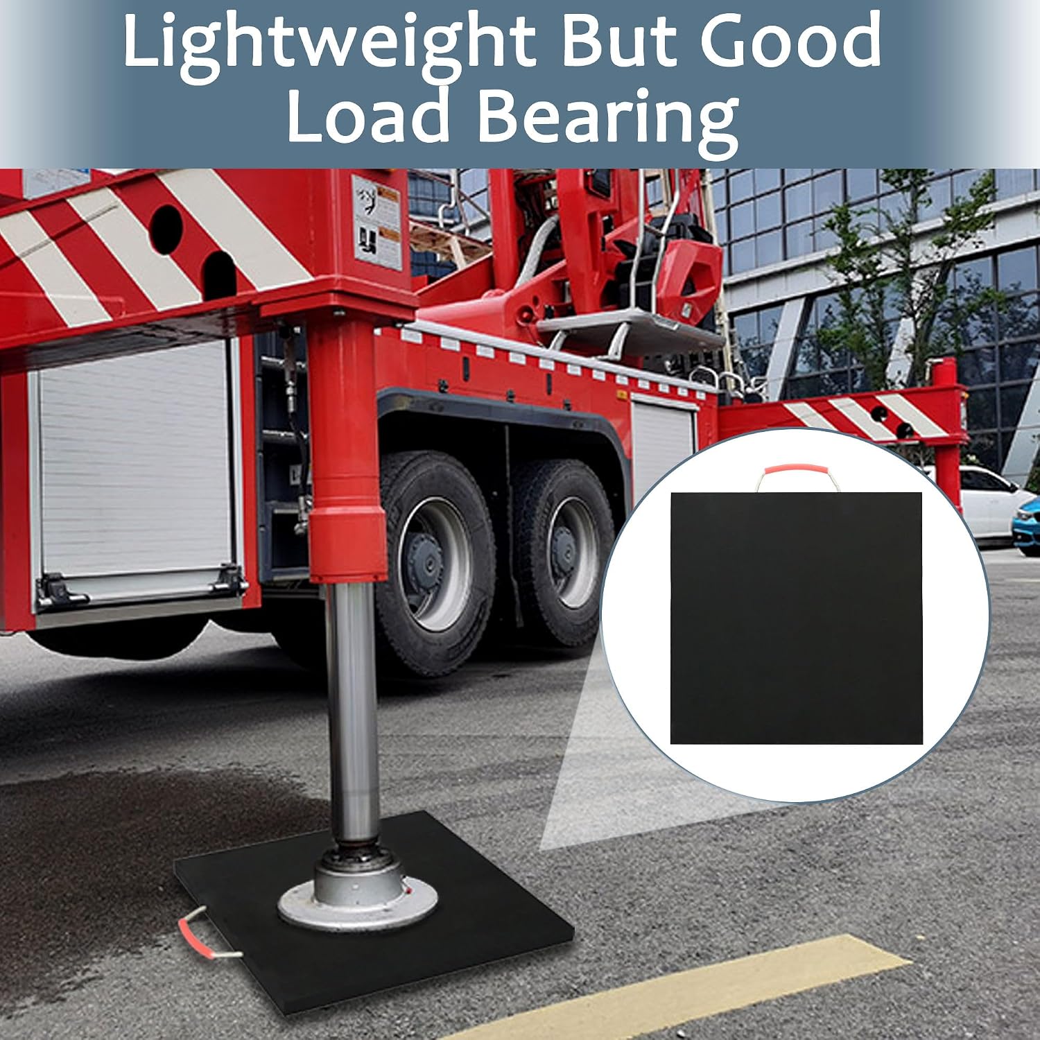 2 Pack RV Outrigger Pads, 18" x 18" x 1" Non-Slip Rv Jack Pads Stabilizing Blocks with Handle, Rv Leveling Pads for Crane, Trailer, Wrecker, Tow Truck, Service Truck Trailer