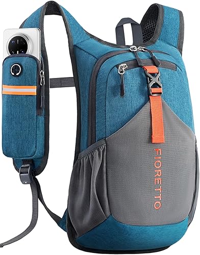 FIORETTO Mochila de senderismo de 10L para mujeres y hombres, mini mochila plegable ligera para acampar viajes al aire libre, turquesa