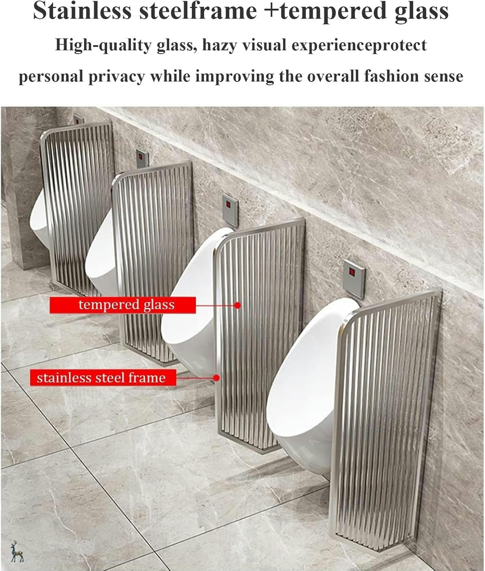 Orinatoio in acciaio inox temperato s Partit per servizi igienici da uomo divisore stallo per servizi igienici pubblici ideale per hotel bar e centri commerciali