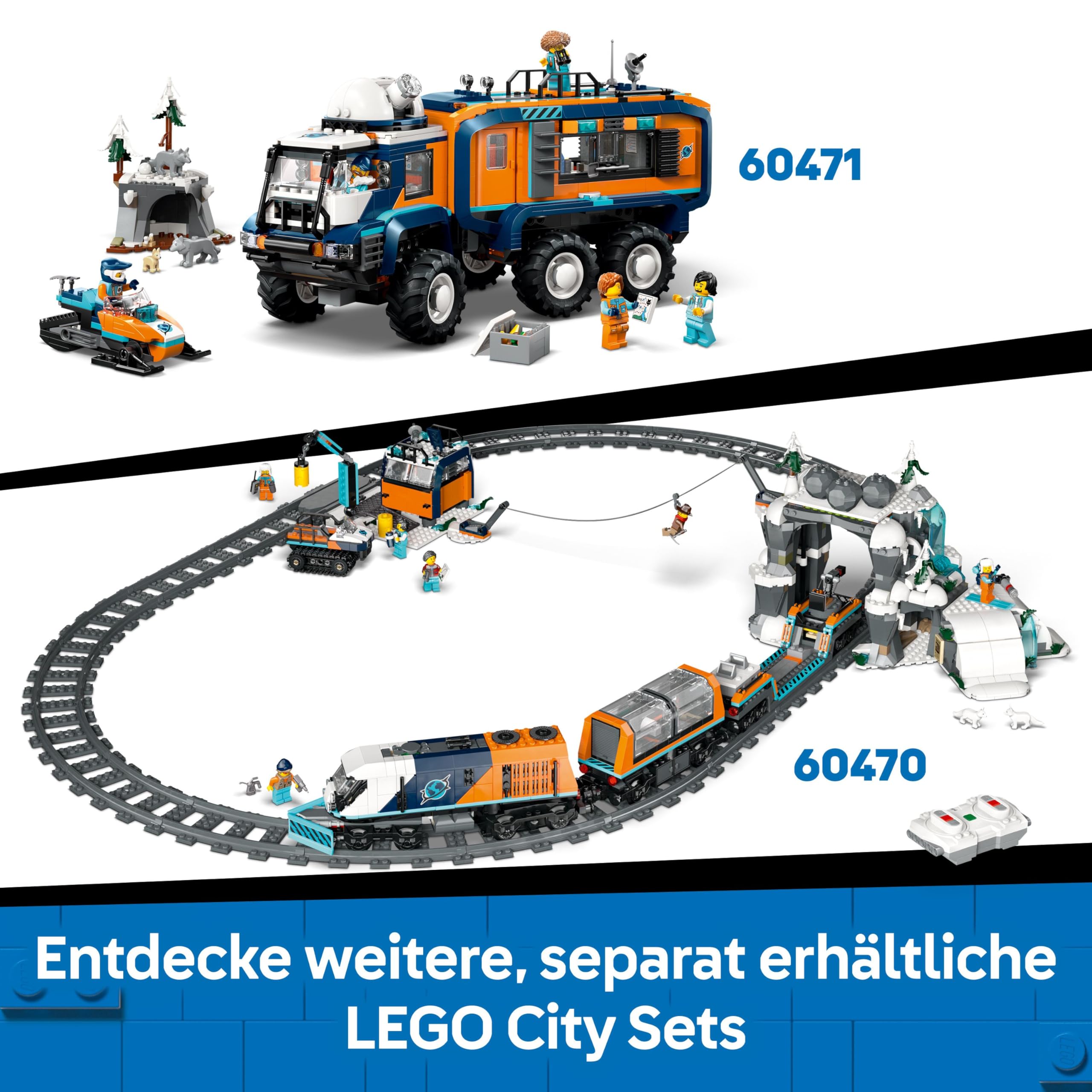 LEGO City Trains Hauptbahnhof - Wartungsfahrzeug-Spielzeug, funktionierendem Hublift, 2 Plattformen & 1 Gleisstück sowie 6 Minifiguren – Kreatives Geschenk für Jungen & Mädchen ab 7 Jahren - 60469 | Bahnhofsspielzeug, Wartungsfahrzeug, Arbeitshub & 6 Mini