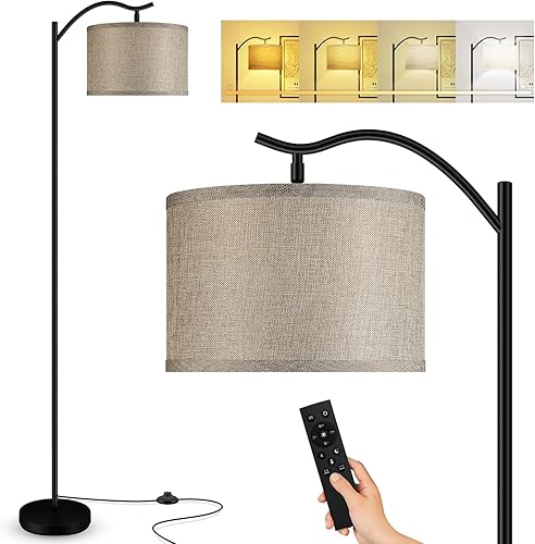 Miniatura 1 de BoostArea Lámpara de pie para sala de estar, lámpara de pie de arco con control remoto, brillo regulable continuo y temperatura de colores 2700