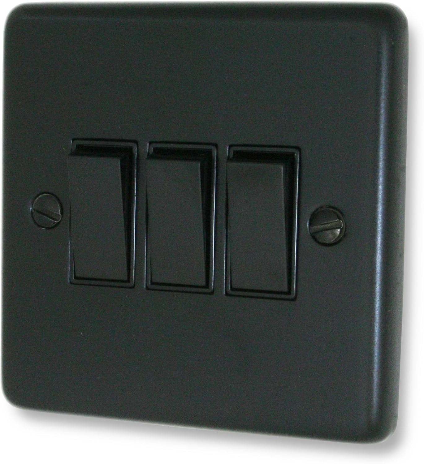 Matt Black Light Switch (3 Gang/Black Switch) CFB3B Amazon.co.uk