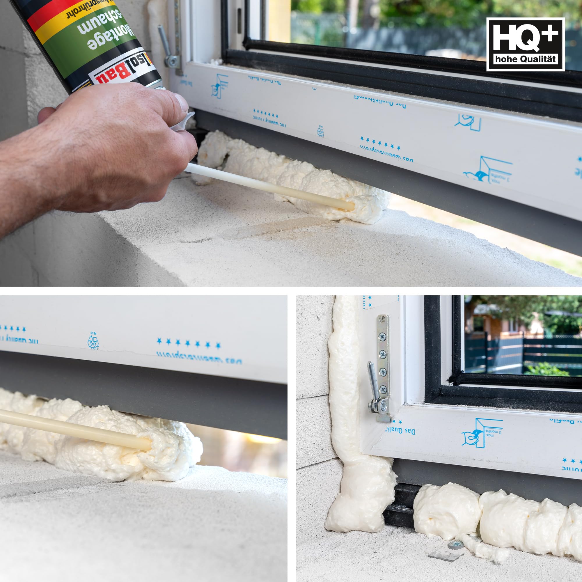 Isolbau B2 Montageschaum mit Aussprührohr - 30 x 500 ml PU-Bauschaum für Montage, Isolierung, Abdichtung, Innen & außen