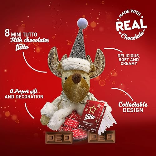 Miniatura 4 de Tutto Paquete de chocolate variado de Navidad  3 paquetes especiales  Incluye 3 recipientes de Navidad de Papá Noel, muñeco de nieve y reno rellenos