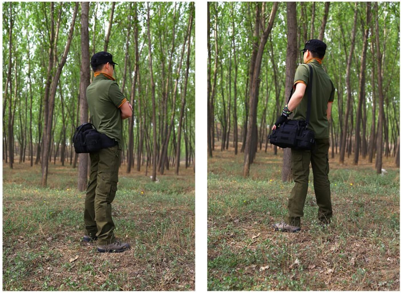 Protector Plus Huntvp Tactical Assault Gear Sling Pack Hiking Waist Fanny Pack Bag Shoulder Backpack EDC Camera Bag MOLLE Utility Carry Bag Heavy Duty with Shoulder Strap