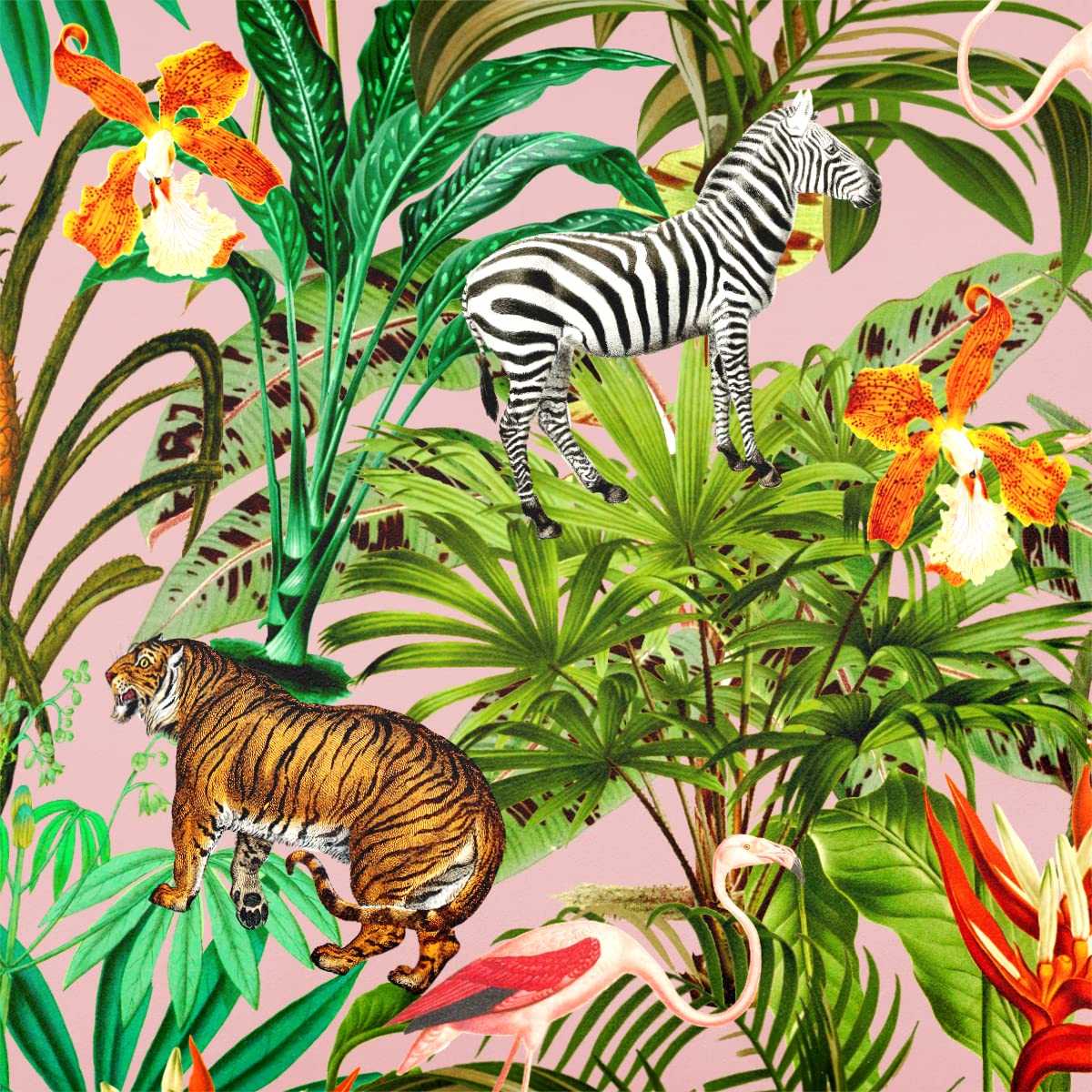 Izabela Peters Rosewater Luxury Upholstery Curtain Fabric - Eco-Friendly Velvet - Designer Blind, Craft, Sewing Fabric By The Metre - Jungle Fusion - Sample