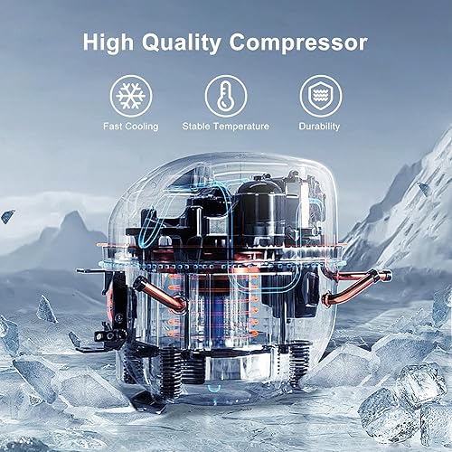 Miniatura 7 de Northair Mini congelador, 1.1 pies cúbicos, pantalla de puerta de vidrio de -8 F a 14 F, 2 estantes extraíbles, 7 ajustes de temperatura, negro (1.1