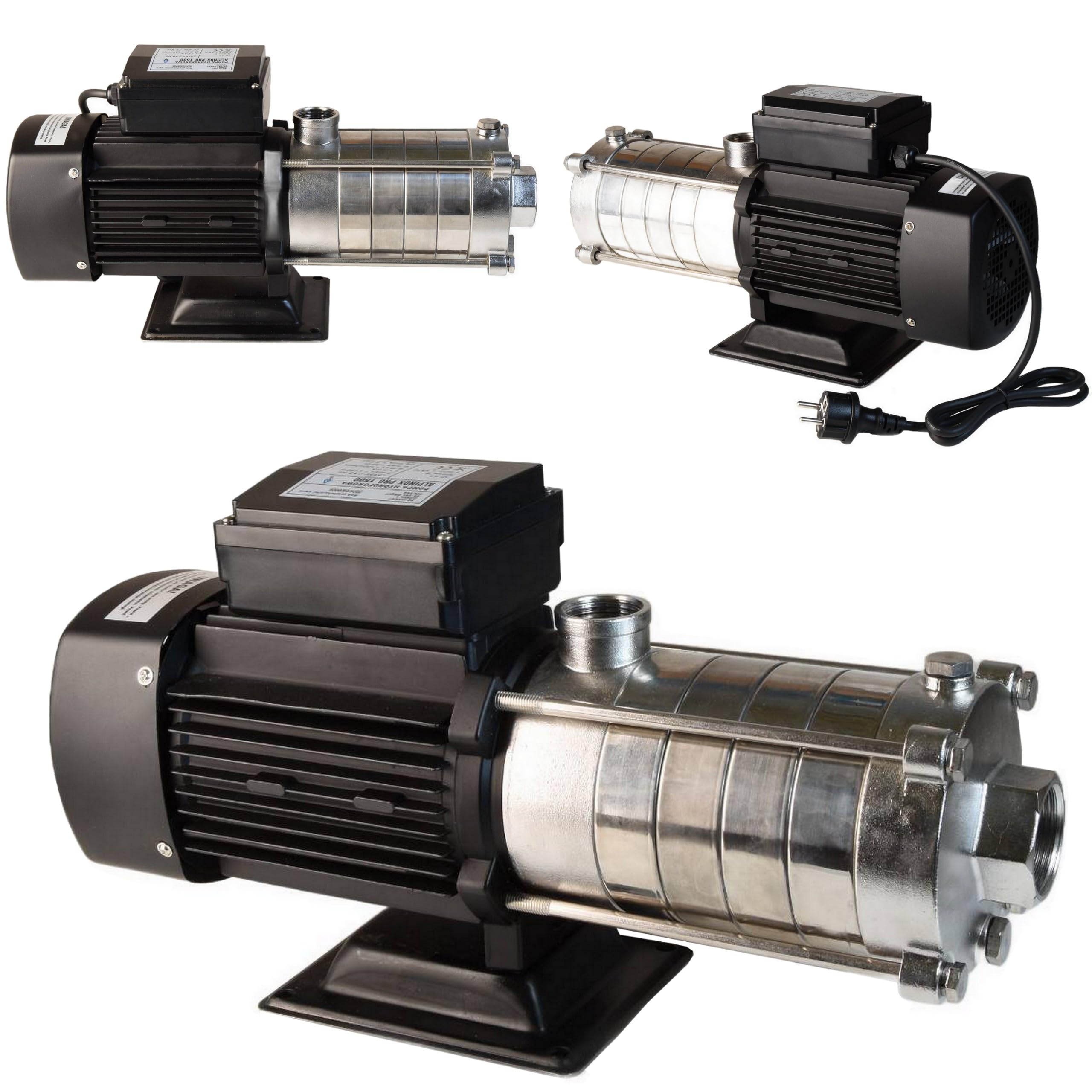 Wasserpumpe ALPINOX PRO 1500 (1100 W, 7800 l/h Förderleistung, 50m Förderhöhe)- für Sauberes Wasser Hauswasserwerk Gartenpumpe PREMIUM Bewässerungspumpe Regenwasserpumpe (ALPINOX PRO 1500)