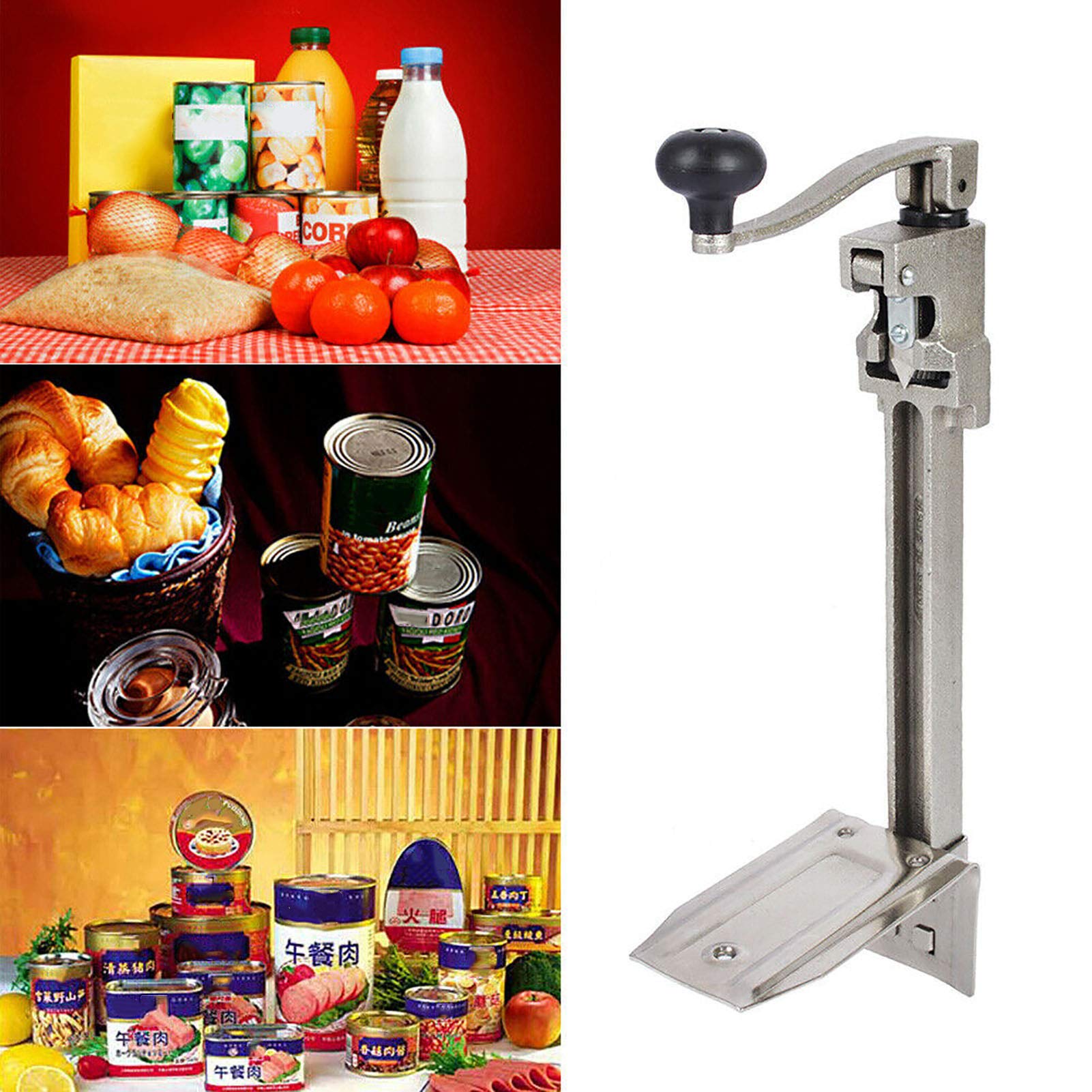 Abrelatas Comercial Grande de Acero Inoxidable, Abridor de Botellas Universal para Tarros de Catering, para Hotel, Restaurante, Bar, Barco Militar