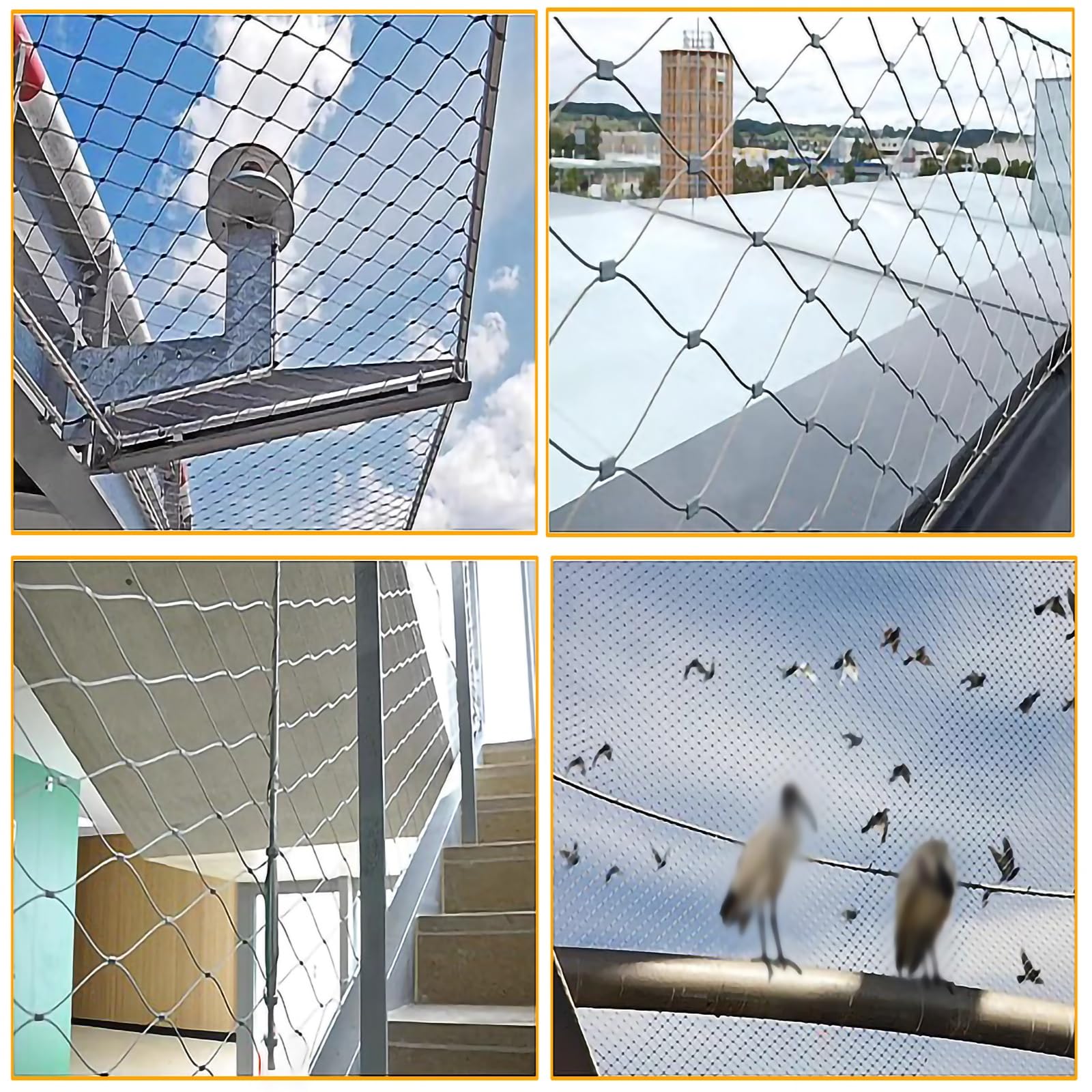 Edelstahl Drahtseil Mesh - Flexibles Sicherheitsnetz für Balkon & Treppengeländer - Tierber & Garten Schutznetz