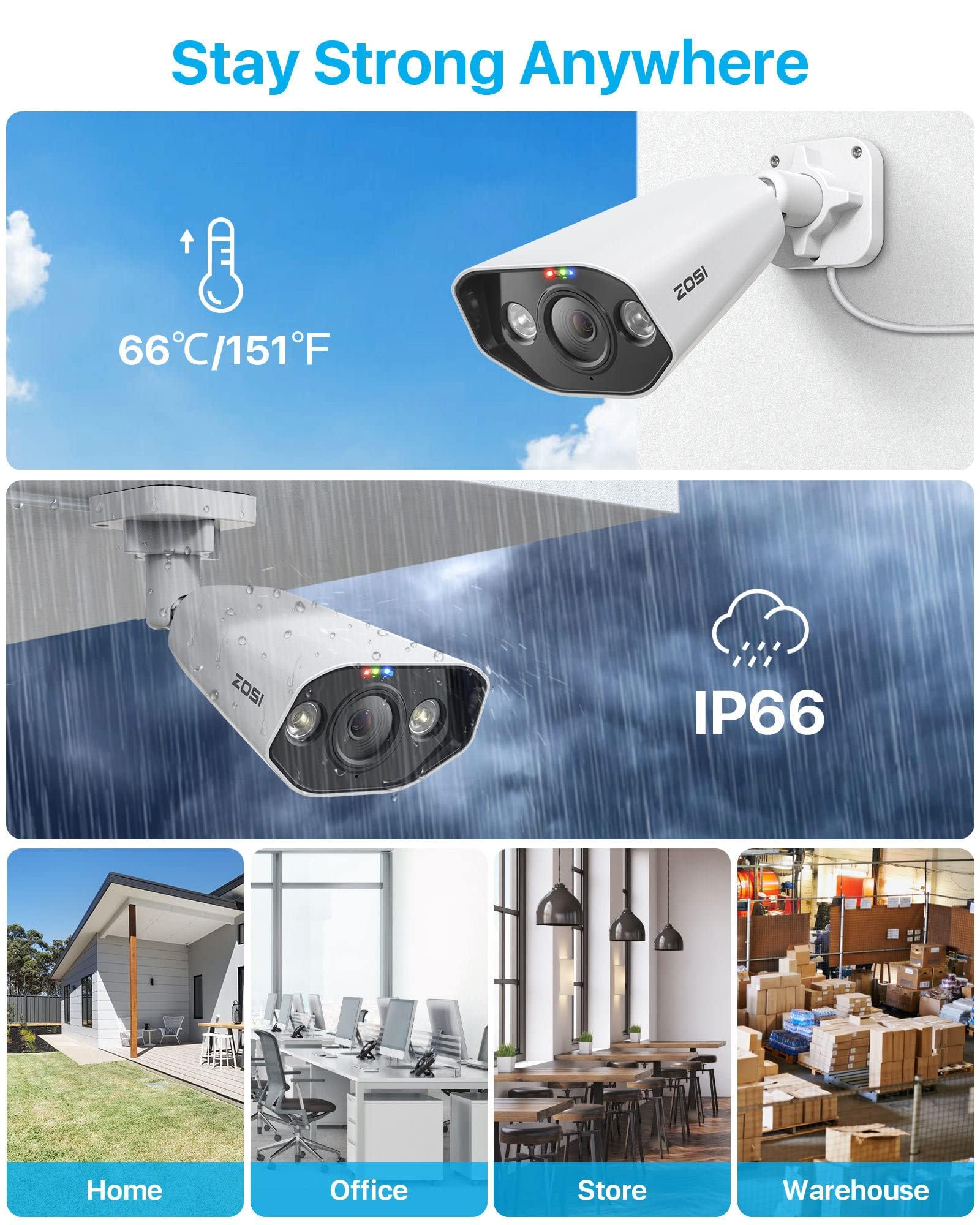 Amazon.com : ZOSI 2Pack C182 5MP 3K Add-On PoE IP Security Bullet