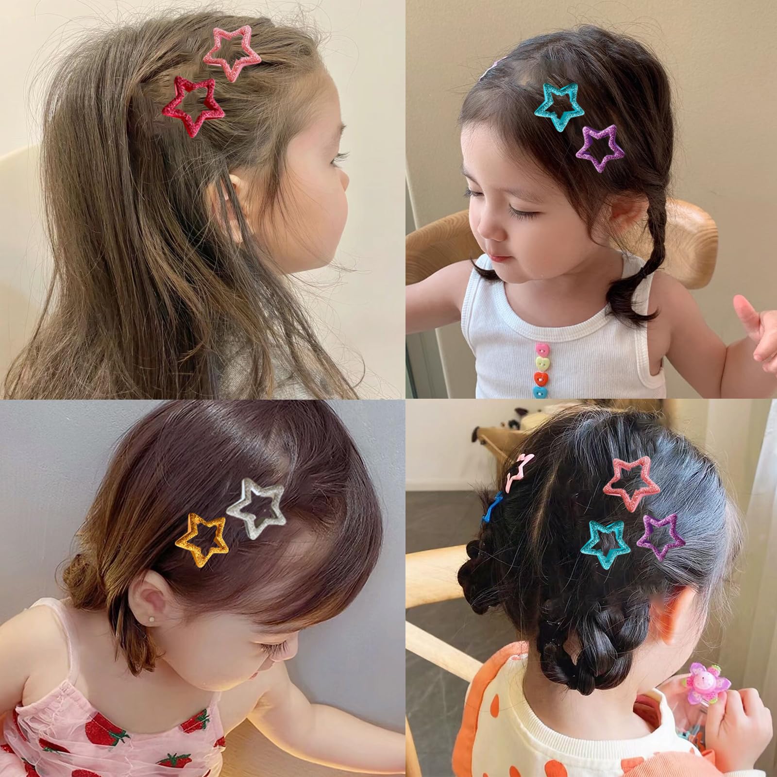 Amazon | RICISUNG ヘアクリップ【16点セット】星型 ヘアピン カラフル  