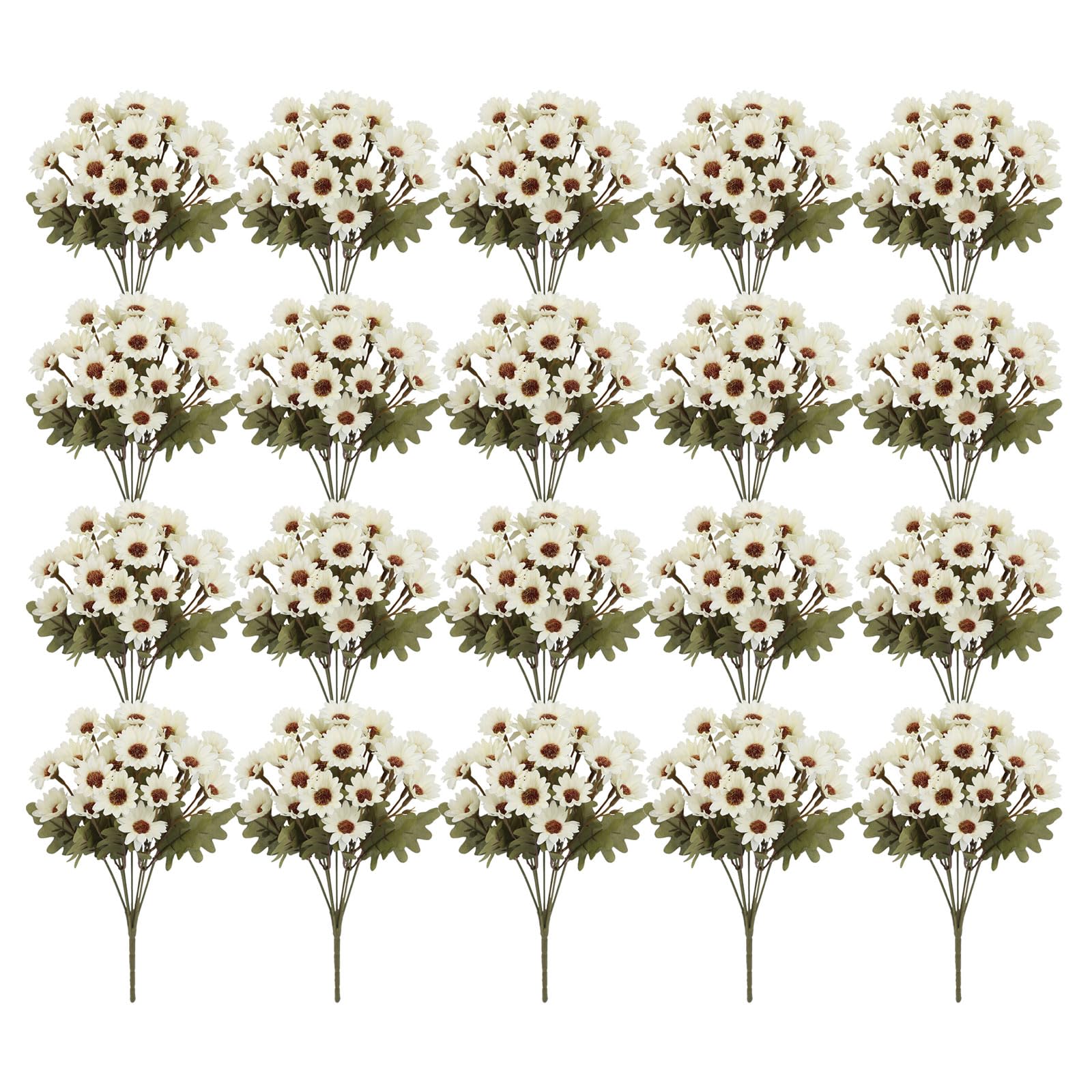 JSGHGDF 25Pcs Realistic Camomile Flower Fade Resistant Flower Bouquet for Garden Courtyard Balcony Indoor and Outdoor Seasonal Outdoor Deck
