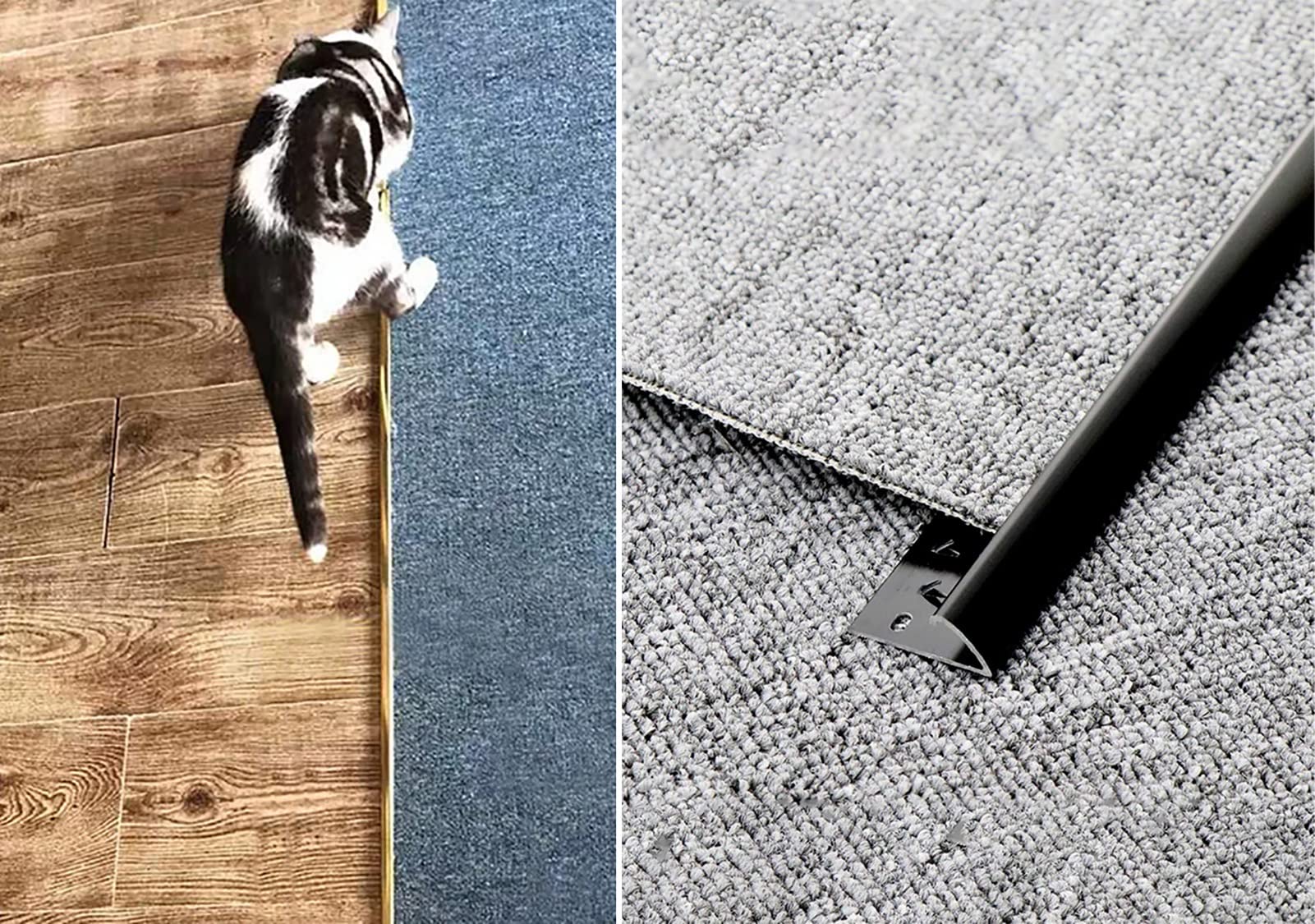 LVLONG Barre de Seuil Bande Obligatoire D'équilibre D'équilibre de Tapis, Seuil de Transition en Douceur de la Cuisine du Salon Bande de Jonction, Réducteur de Plancher pour Porte, Facile à Installer