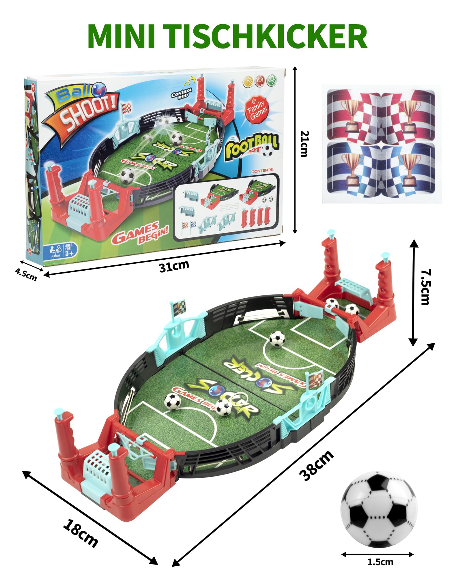 Behone Mini-Tischkicker - Lustiges Tischfußball Für Kinderzimmer & Partys