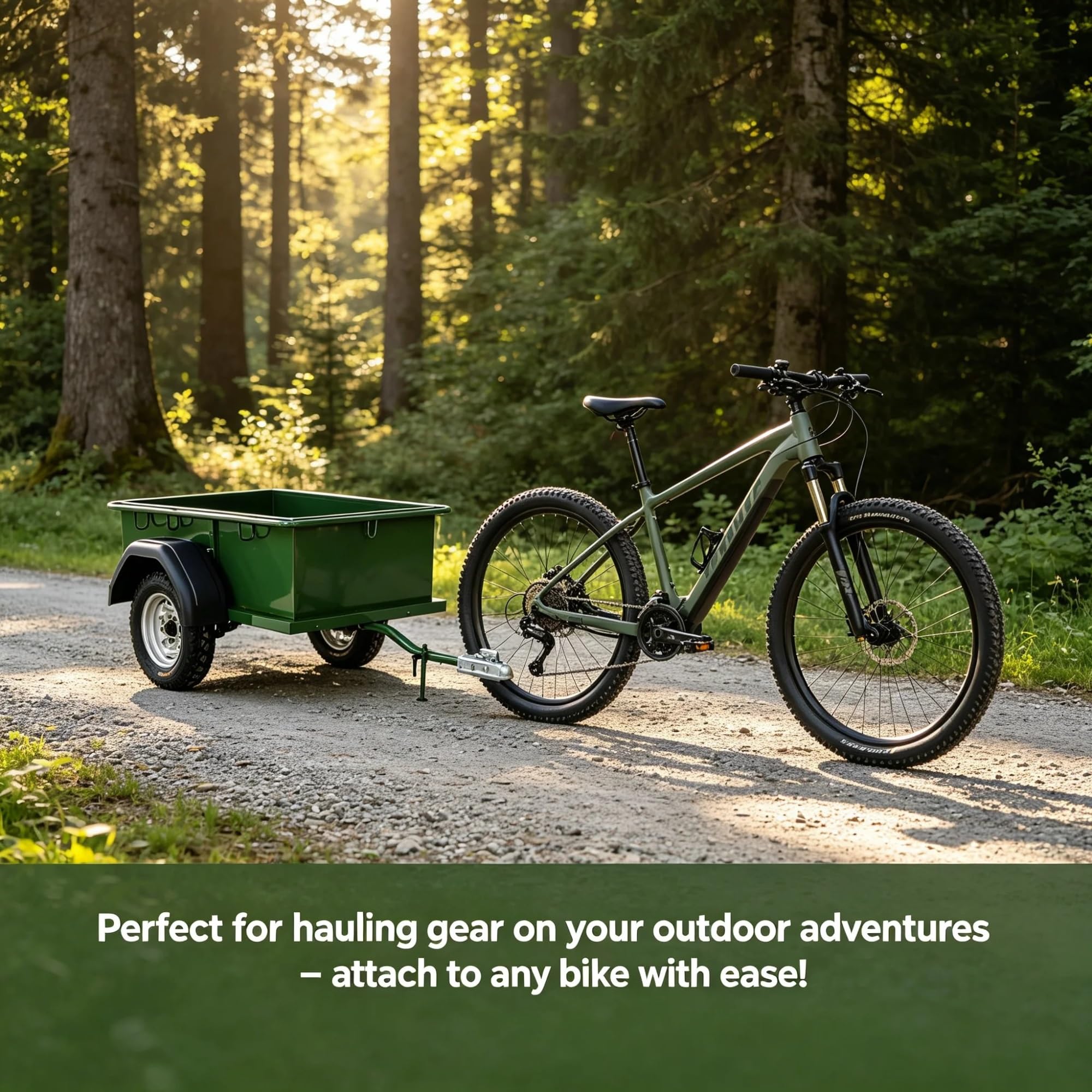 Remorque Pêche Vélo, Chariot Acier pour Cannes et Glacières | Châssis acier antirouille + 130 lb + attelage universel pour vélos et E-bikes – idéal pour pêche et chasse