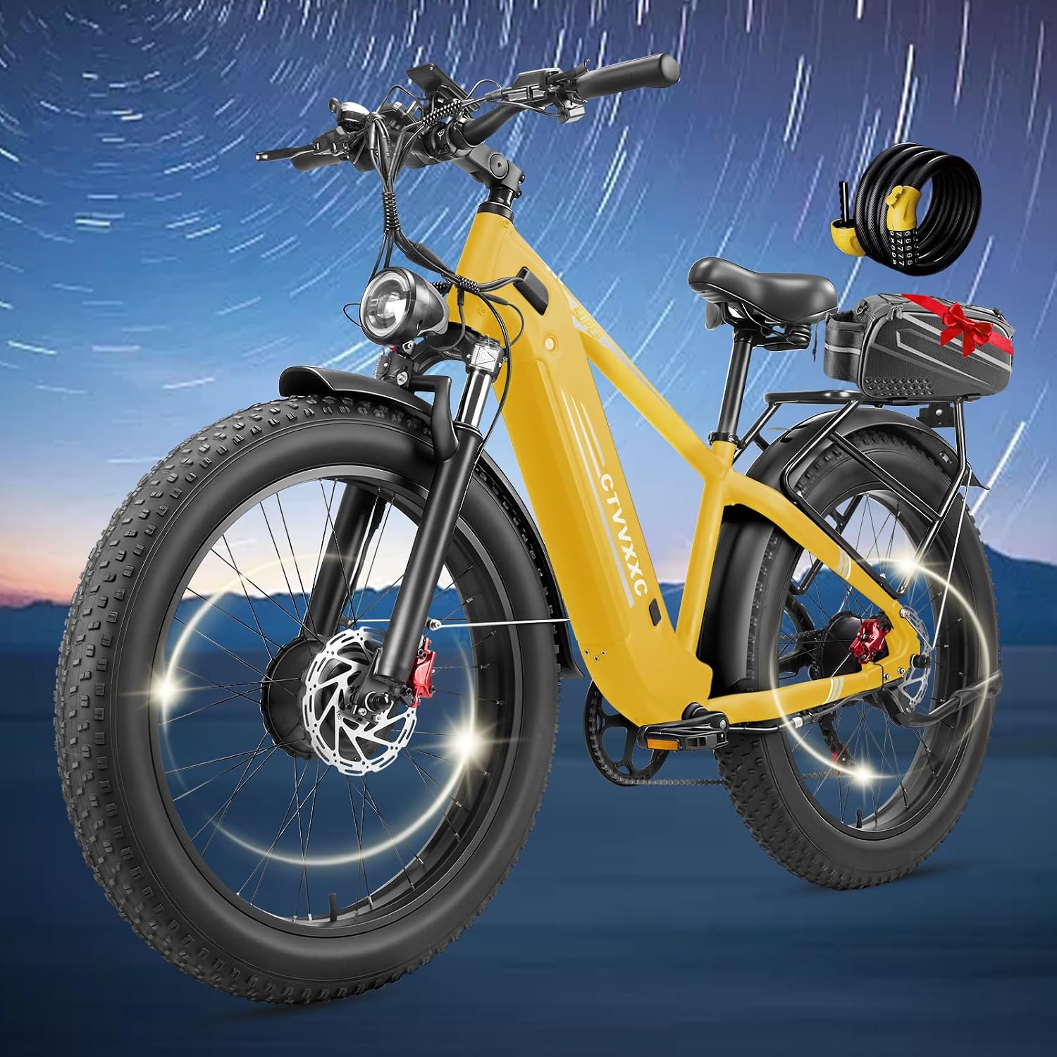 Peak 8000W Dual Motor Electric Bike for Adults - 50MPH Fast Electric Bike,Up to 95 Miles Long Range Ebike with Adjustable Stem,26" Fat Tire Front Suspension E-Bike for Off-Road Commuter Mountain