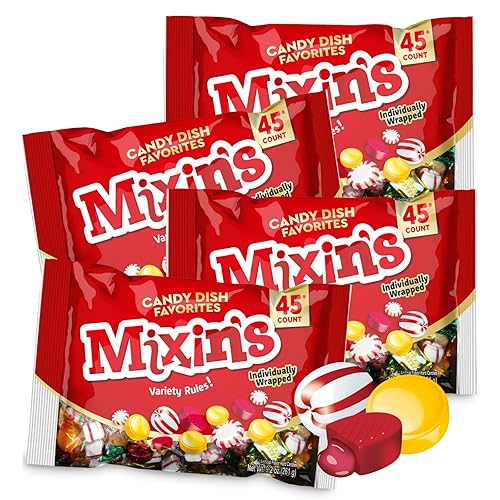 Mixin's Holiday Mix Bag - Mezcla de caramelos duros surtidos en cuatro tipos diferentes mantequilla y crema, caramelo de mantequilla, fresa y