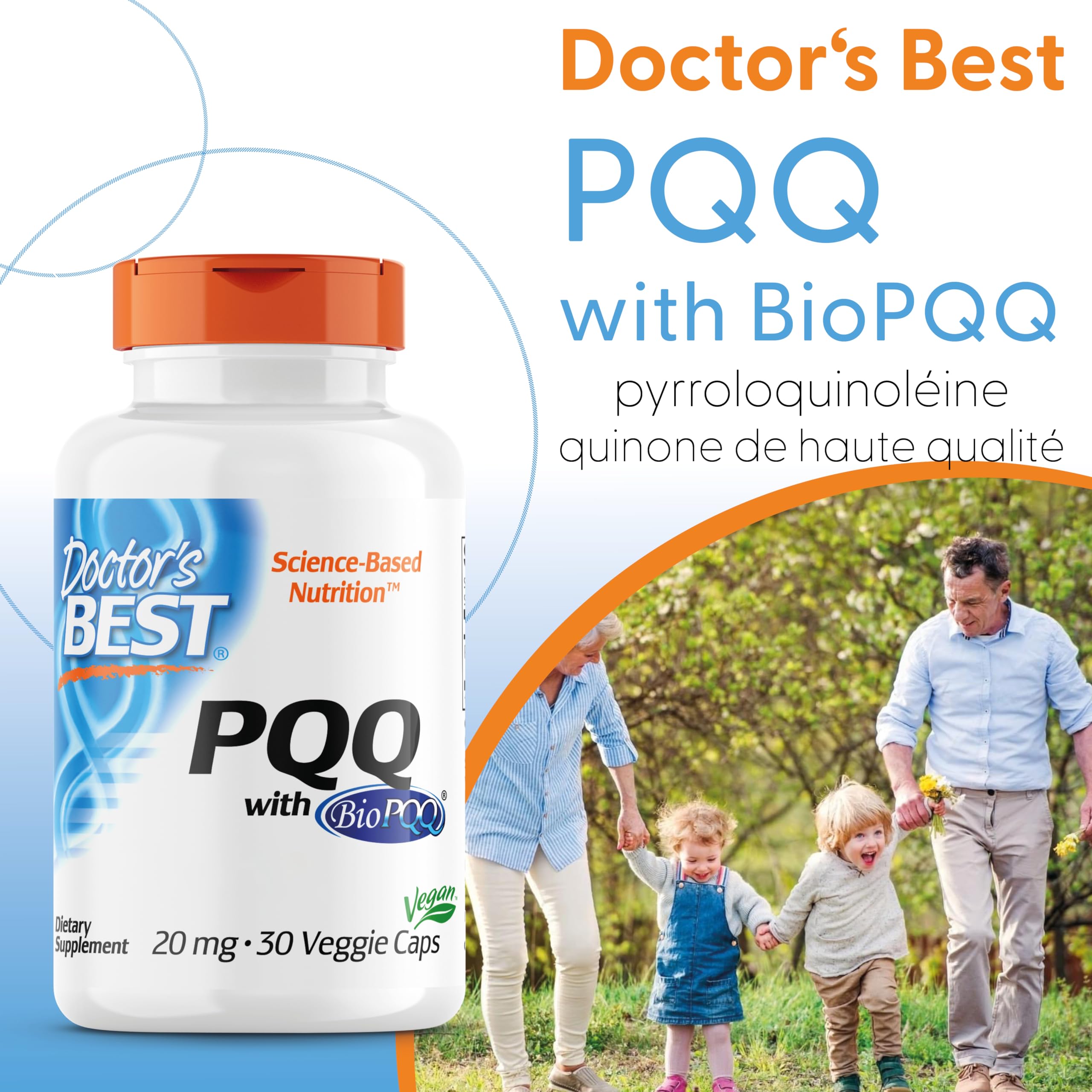 Doctor's Best, PQQ (Pyrroloquinoline Quinone), avec BioPQQ, 20 mg, 30 Capsules végétales, Hautement Dosé, Sans Soja, Sans Gluten, Sans OGM