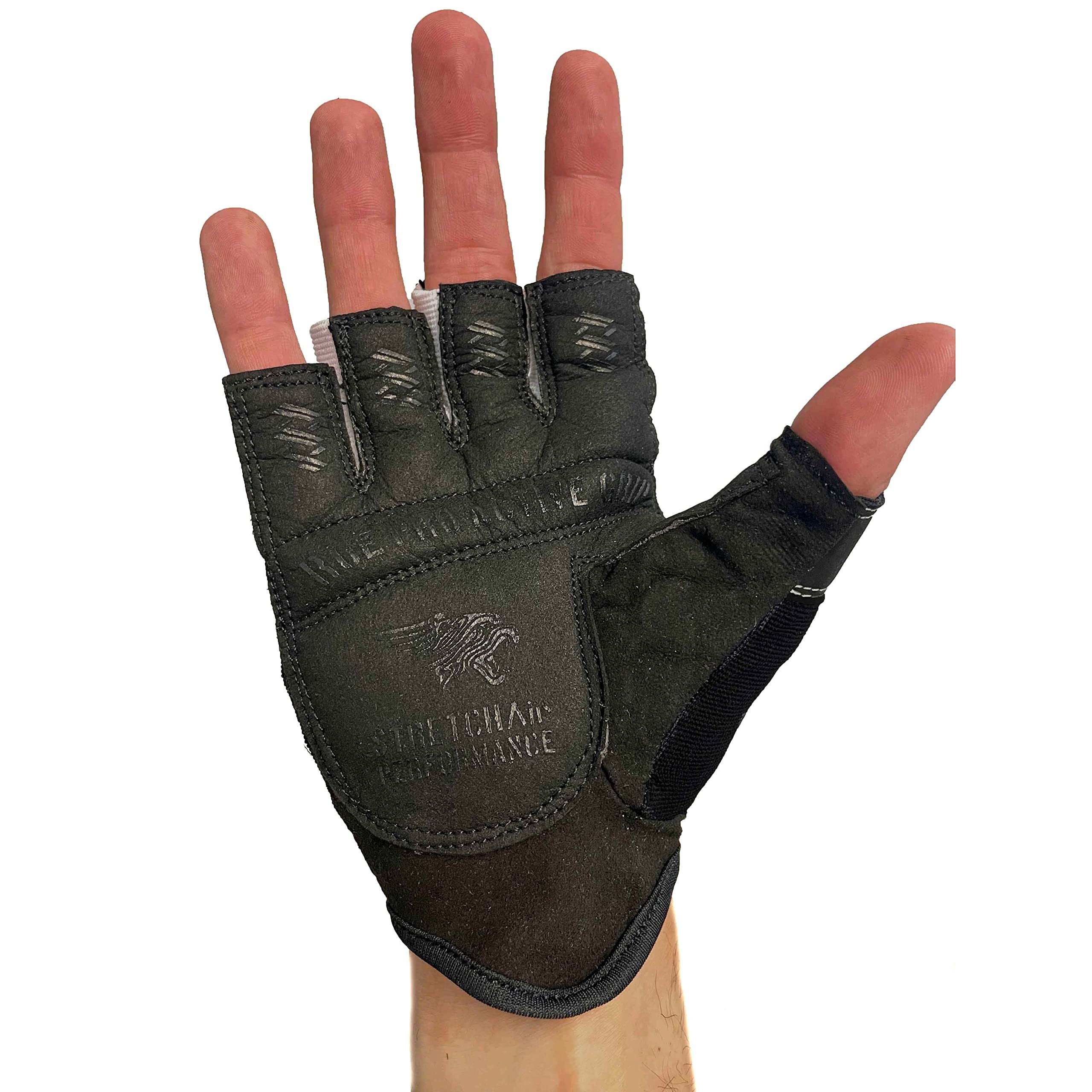 Steel Sweat Workout Gloves - Best for Gym, Weightlifting, Fitness, Training and Crossfit - Made for Men and Women who Love Weightlifting & Exercise – RUE PRO Black Medium