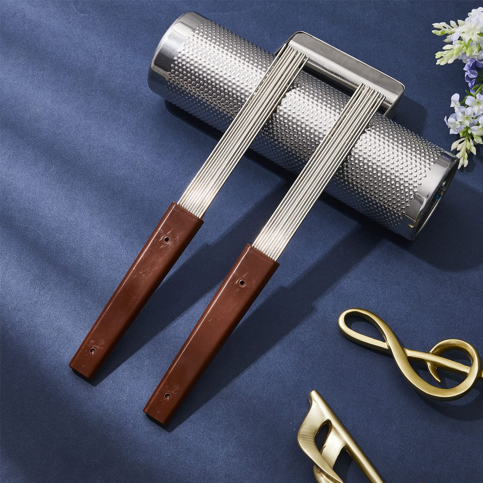 Guira Dominicana Guiro Kamm, 30,5 cm, professioneller Guiro-Instrumentenschaber, Edelstahl, Percussion ausgestattet mit 11 Stahlstäben, 1 Stück