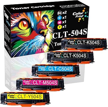 ColorPrint Compatible CLT 504S Toner Cartridge Replacement for Samsung CLT-504S Toner CLT504S CLTK504S CLTM504S CLTC504S CLTY504S for CLP-415NW CLP-475 CLP-4195FW Xpress C1810W C1860FW 2BCMY, 5-Pack