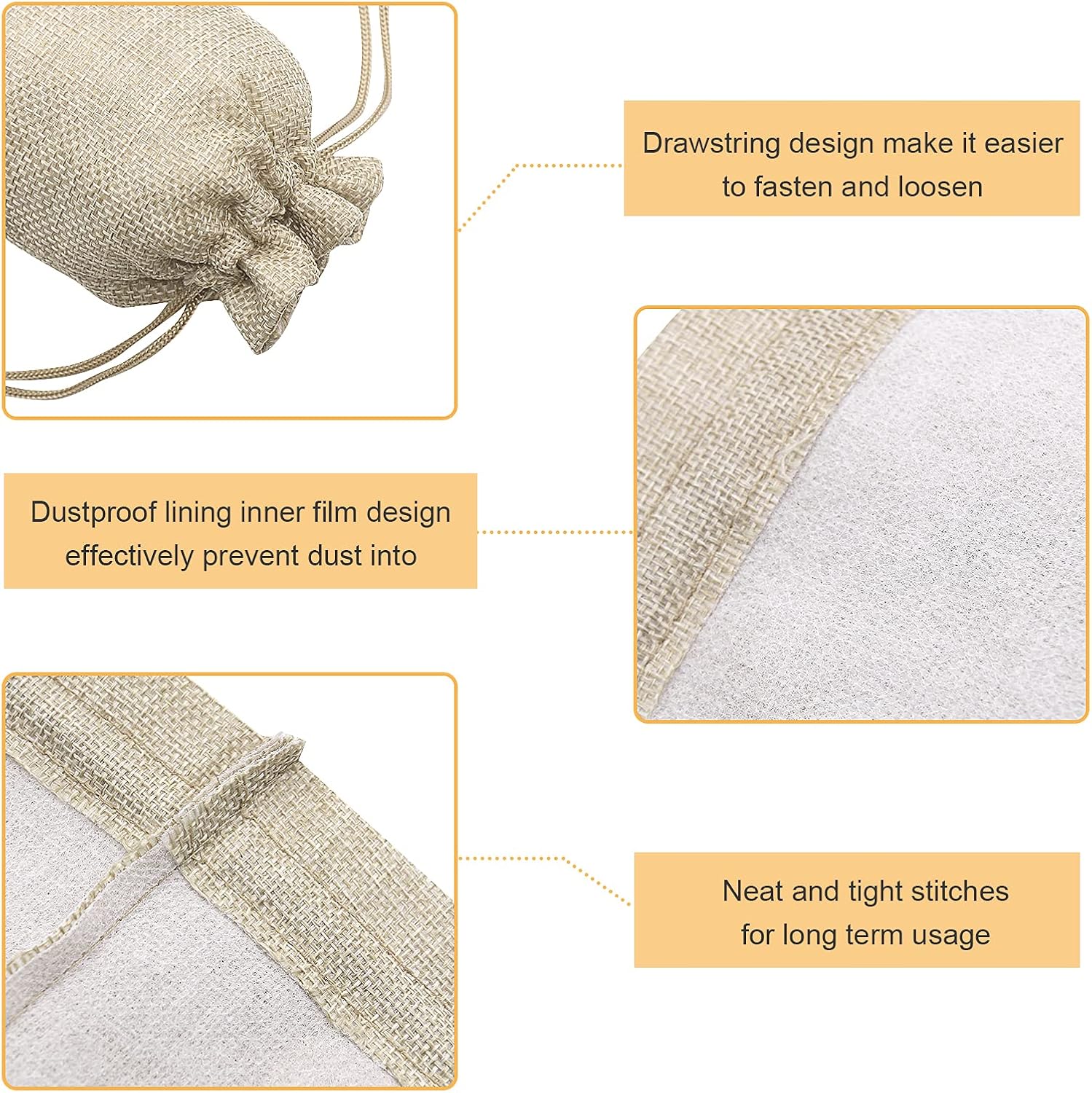SumDirect 20Pcs 10x15cm Brown Linen Burlap Bag - Image 5