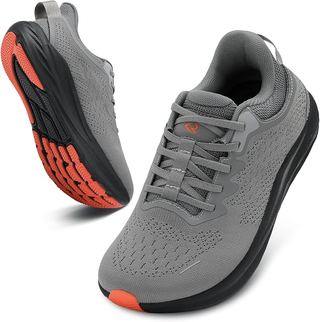 JOINFREE Homme large orteil boîte chaussures de marche Slip-on léger Coussioned Non Slip Sneakers Respirant Mode Athlétisme Chaussures pour la course, Gym & Port quotidien