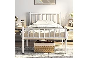 Yaheetech Twin Size Metal Bed Frame White