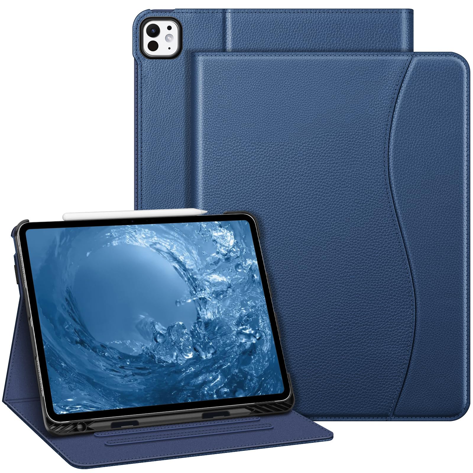 Fintie Folio Case for iPad Pro 13-inch (M5) 2025 / (M4) 2024, Multi-Angle Viewing Protective Stand Cover with Pencil Holder & Pocket, Auto Sleep/Wake,