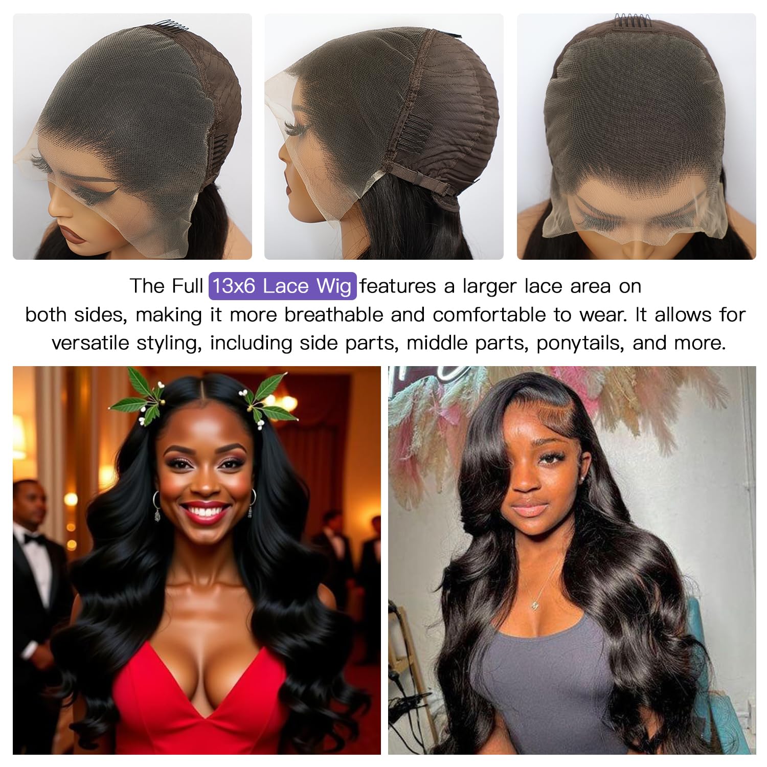 Amazon.com : Lemoda Full 13x6 Lace Frontal Virgin Human Hair 