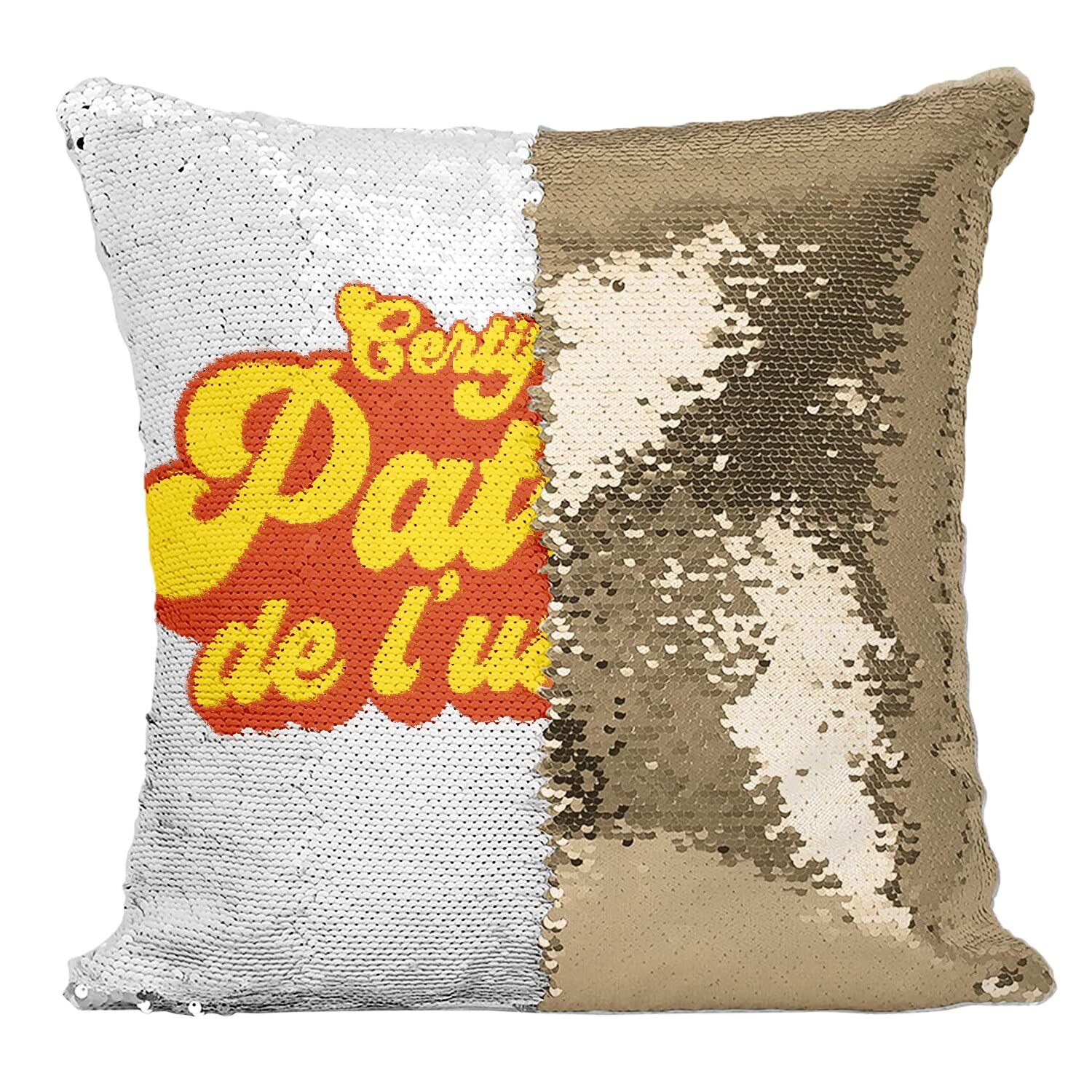 Coussin sequin doré chic pour décorer le bureau de votre collègue favori