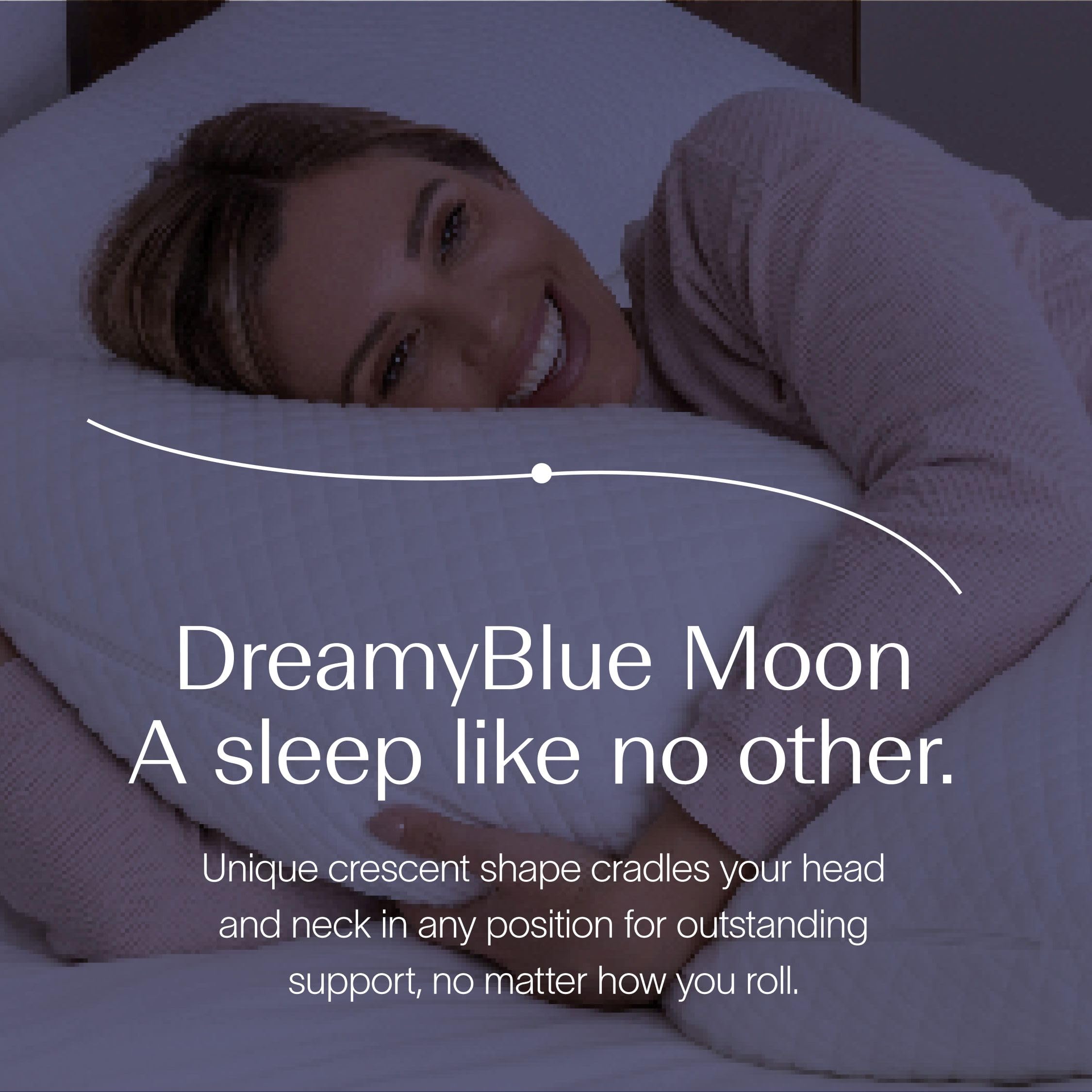 Photo 1 of [JUST THE FOAM] DreamyBlue Moon Pillow • Adjustable Loft, Luxury Cover, Shredded Memory Foam • for Back, Side and Combination Sleepers • Neutral Alignment for All • CertiPUR-US Certified Foam (Queen)