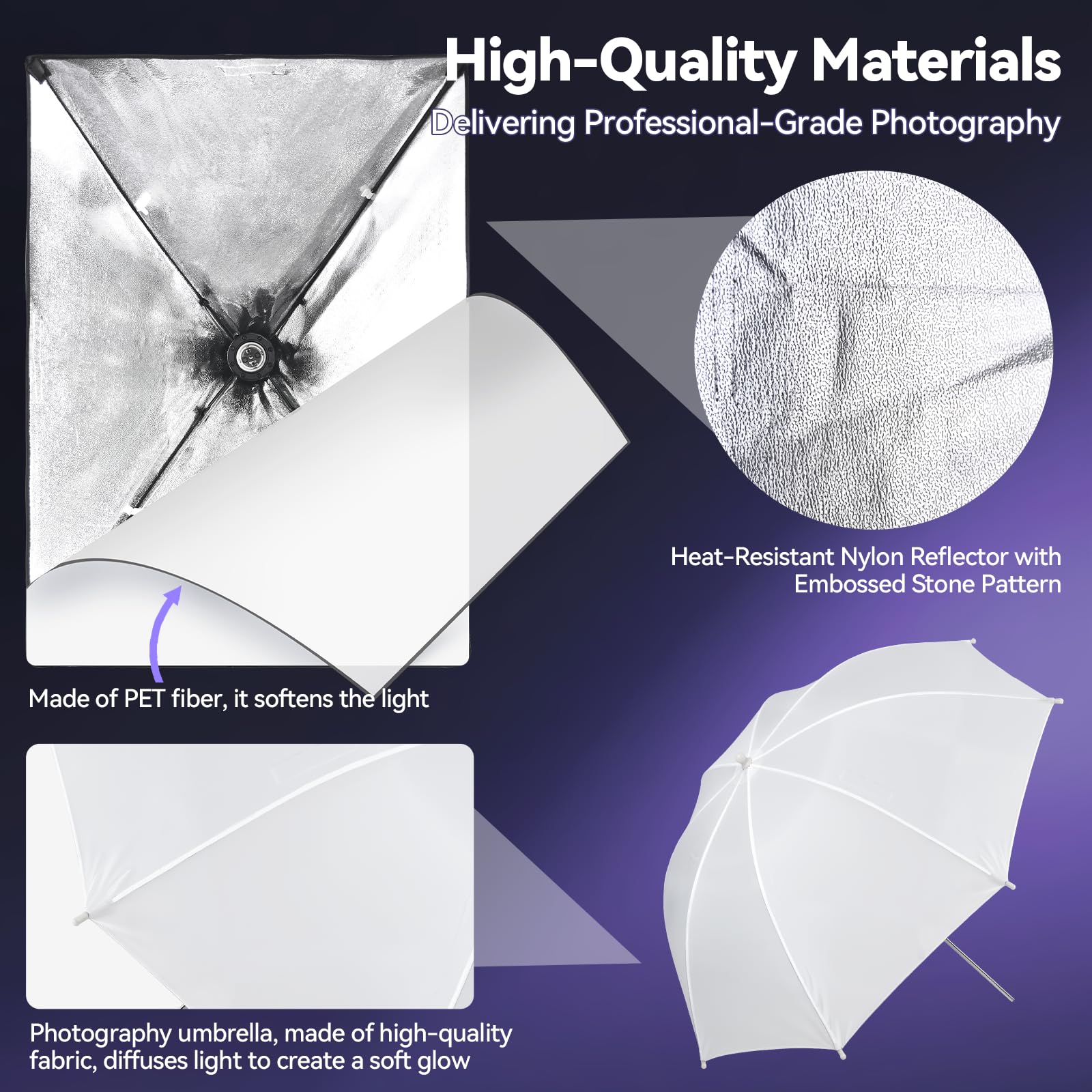 EMART Softbox 50x70 cm, Set Softbox 50 W 3000-6000 K,2 Pannelli Traslucidi | Studio fotografico, Illuminazione, Studio, Video, Fotografia, Ritratti, Diretta streaming