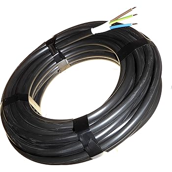 Câble électrique Extérieur NYY-J HITUF 3x1.5mm² Noir - 35 Mètres - Pour Installation Enterrée Ou Aérienne