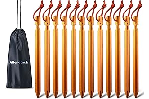 12-Pack Tent Stakes: Heavy-Duty Aluminum Tent Pegs for Secure Camping