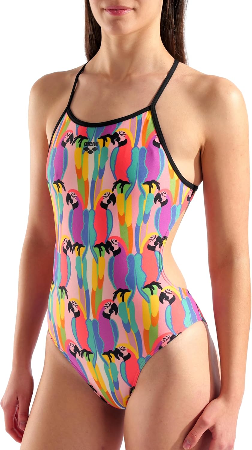 Arena Women's Arena Performance Women's Tropical Delight Tie Back Swimsuit Sports Pool Bathing Suit