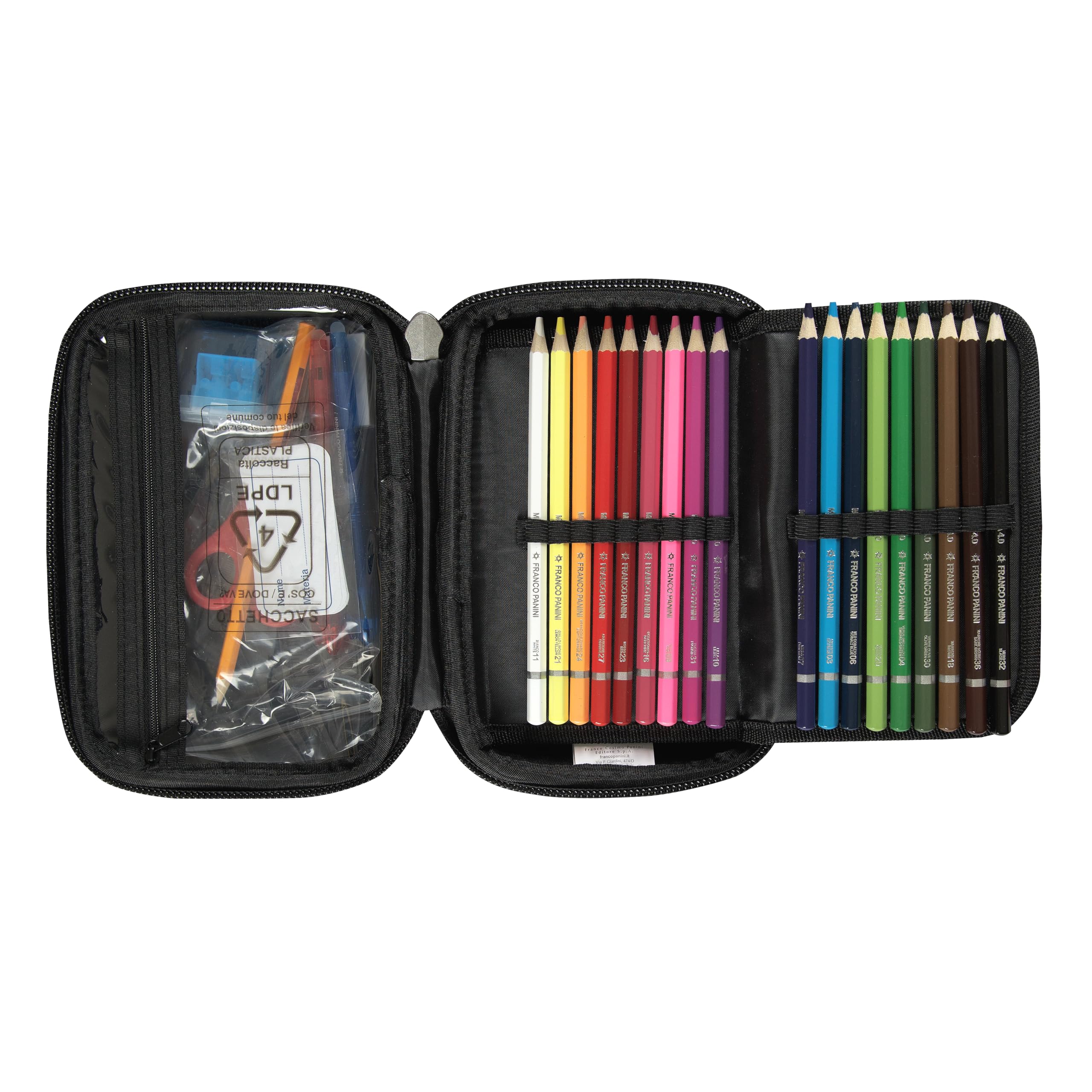 COMIX BRIGHT - Astuccio Scuola, Astuccio Maxi Zip per Bambini e Ragazzi, con Set Cancelleria Incluso, Cover Metal Iridescente, Rigido con Maxi Logo e Tirazip in Metallo, 21 x 14,5H x 6,5 cm
